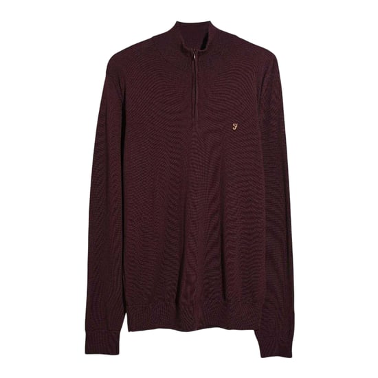Farah Heren Sweater Top met Ritssluiting (Bourgondië) - Image 1