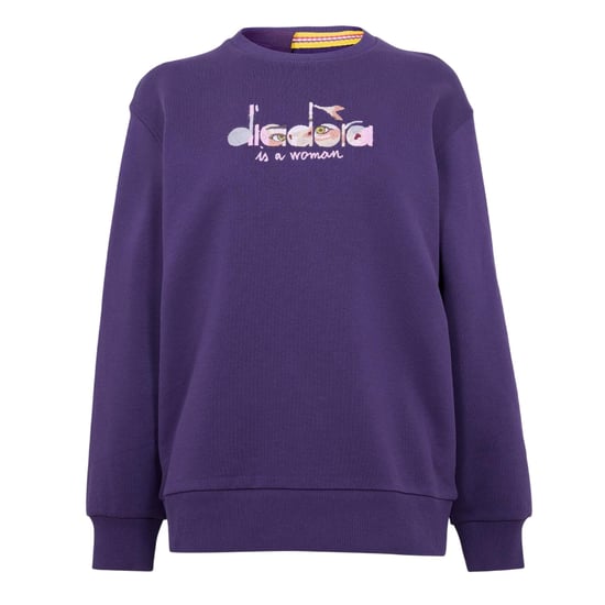 Diadora Dames Geribbelde Regular Lange Mouwen Sweatshirt (Paars) - Image 1