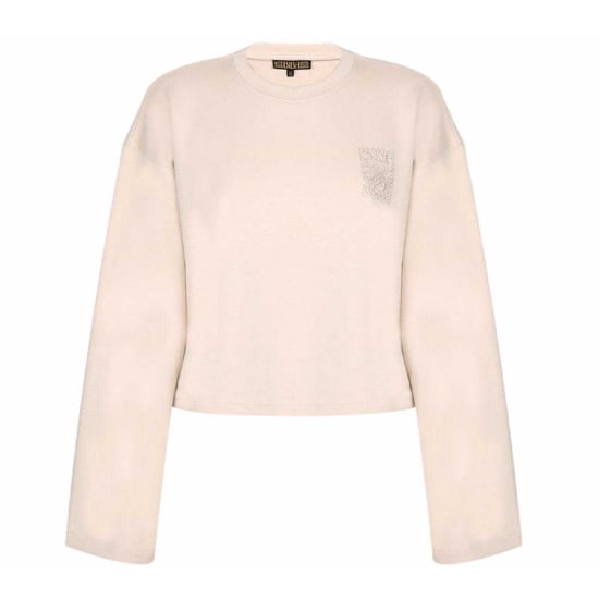 Biba Crop-sweatshirt voor dames met geborduurd logo (Neutraal) - Image 1