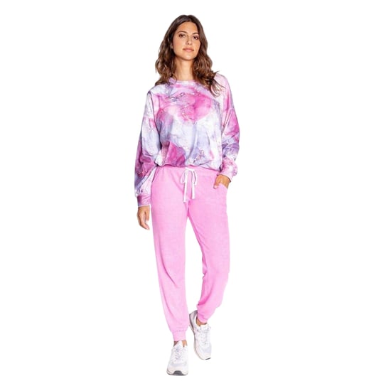 PJ Salvage Dames/Dames Marble Sweatshirt (Poederroze) - Image 1
