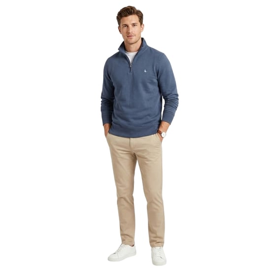Jack Wills Mens Barchester Quarter Zip Sweatshirt (Indigo) - Image 3