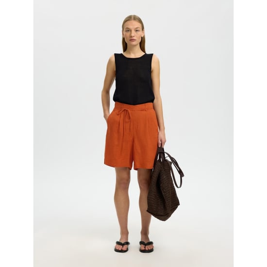 Selected Femme slflinna hw linen string shorts b 16101387 potters clay - Image 2