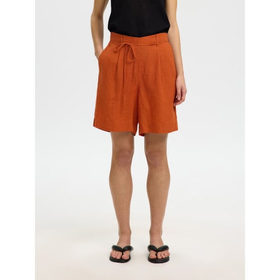 Selected Femme slflinna hw linen string shorts b 16101387 potters clay - Image 6