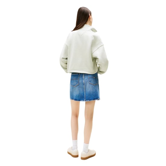 Tommy Jeans Dames/Dames Fleece Quarter Zip Boxy Crop Sweatshirt (Misty) - Image 3