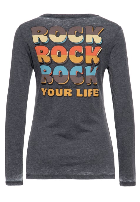 Queen Kerosin Damen Enzym Wash Langarmshirt Rock Your Life - Image 2