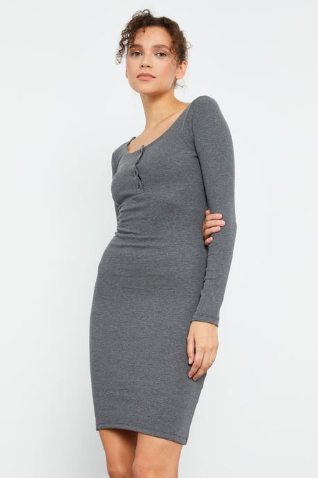 Bodycon Midi-jurk met Ronde Hals - Image 2