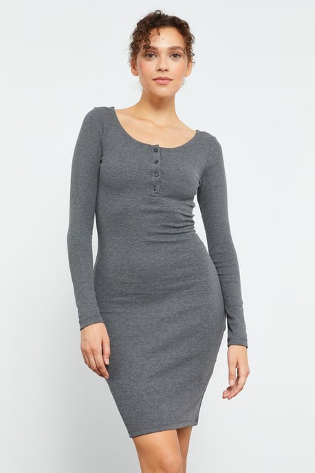 Bodycon Midi-jurk met Ronde Hals - Image 6