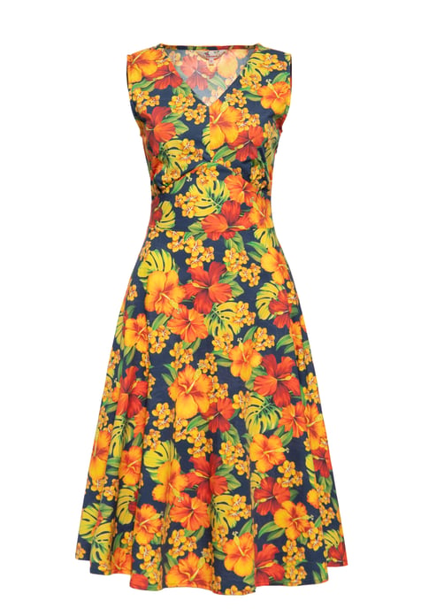 Queen Kerosin Damen Swingkleid Hibiskus - Image 1