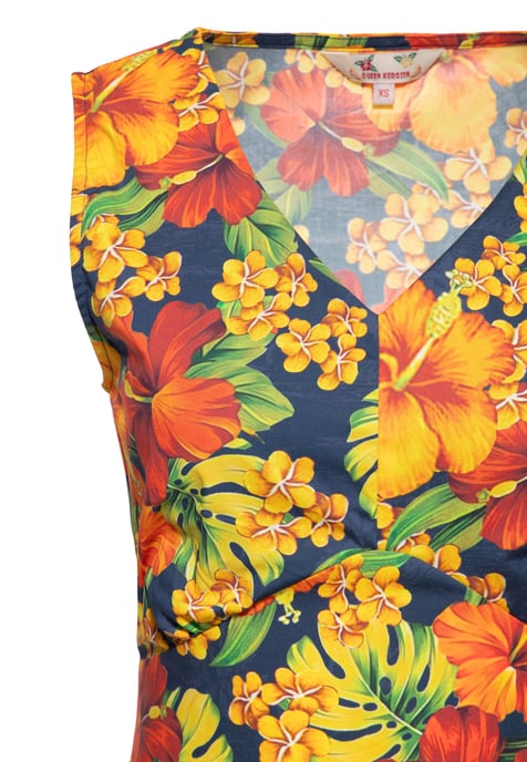 Queen Kerosin Damen Swingkleid Hibiskus - Image 3
