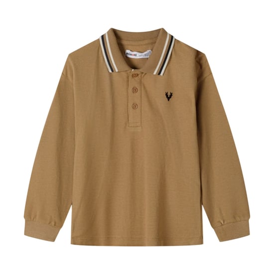 Minoti Jongens Poloshirt Met Lange Mouwen (Set van 2) (Zwart/Bruin) - Image 5