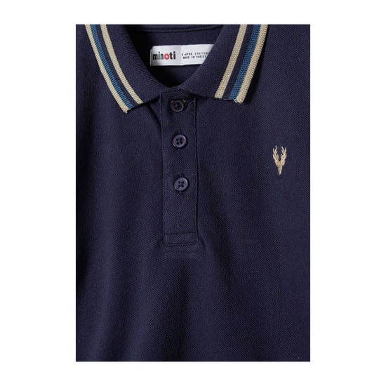 Minoti Jongens Poloshirt met Contrasterende Kraag en Lange Mouwen (Set van 2) (Donkerblauw) - Image 5