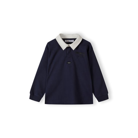 Minoti Jongens Bedrukt Poloshirt Met Lange Mouwen (Marineblauw) - Image 2