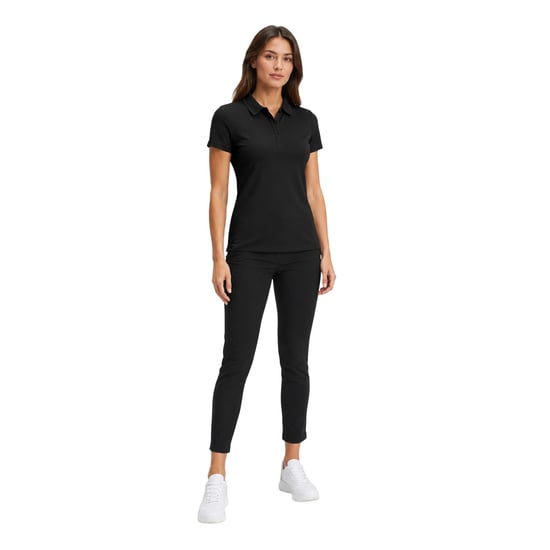 Callaway Poloshirt met korte mouwen van polyester voor dames (Kaviaar) - Image 4