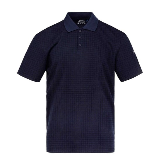 Slazenger Heren Geruit Golf Poloshirt (Marine) - Image 1