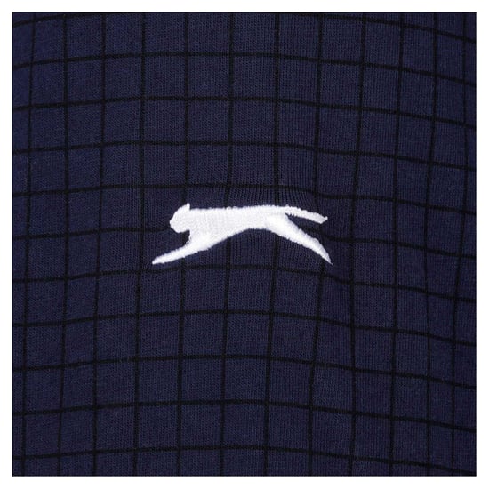 Slazenger Heren Geruit Golf Poloshirt (Marine) - Image 3