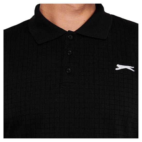 Slazenger Heren Geruit Golf Poloshirt (Zwart) - Image 3