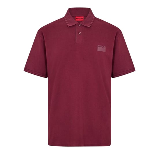 Hugo Mens Collared Short-Sleeved Polo Shirt (Dark Red) - Image 1