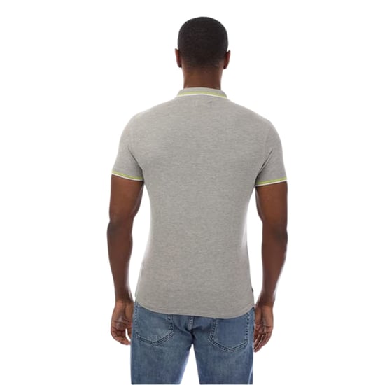 Aquascutum Mens Slim Short-Sleeved Polo Shirt (Grey) - Image 2