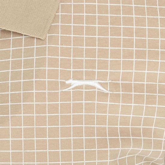 Slazenger Heren Geruit Golf Poloshirt (Taupe) - Image 3