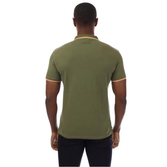 Aquascutum Mens Slim Short-Sleeved Polo Shirt (Green/White) - Image 2