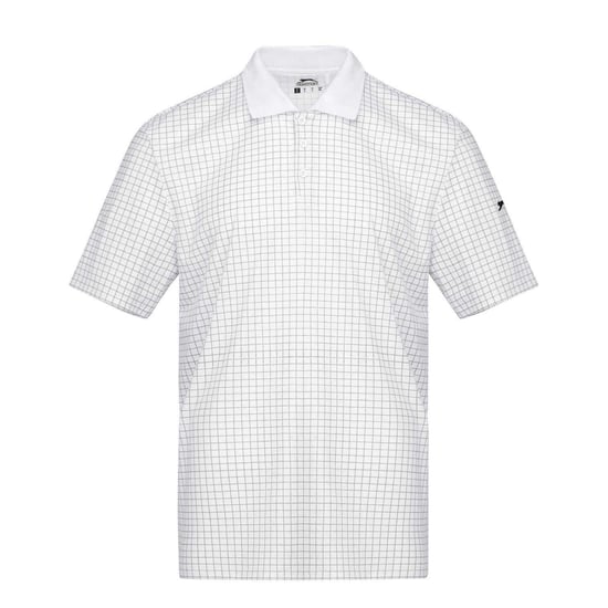 Slazenger Heren Geruit Golf Poloshirt (Wit) - Image 1