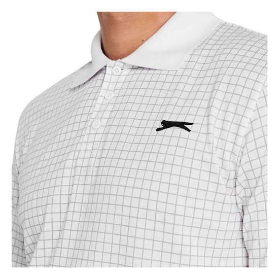 Slazenger Heren Geruit Golf Poloshirt (Wit) - Image 3
