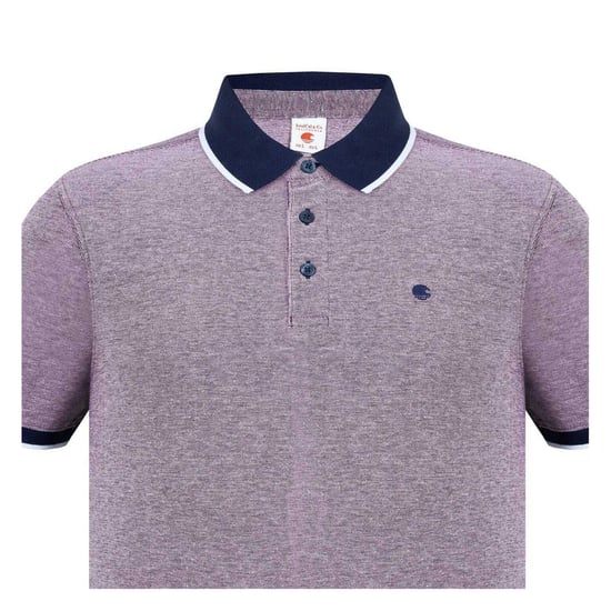 SoulCal Mens Cotton Pique Polo Shirt (Burgundy/White) - Image 4