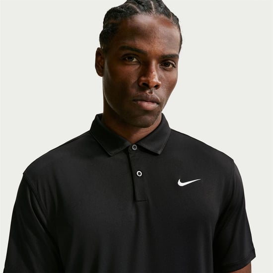 Nike Mens Performance Short-Sleeved Polo Shirt (Black/White) - Image 1