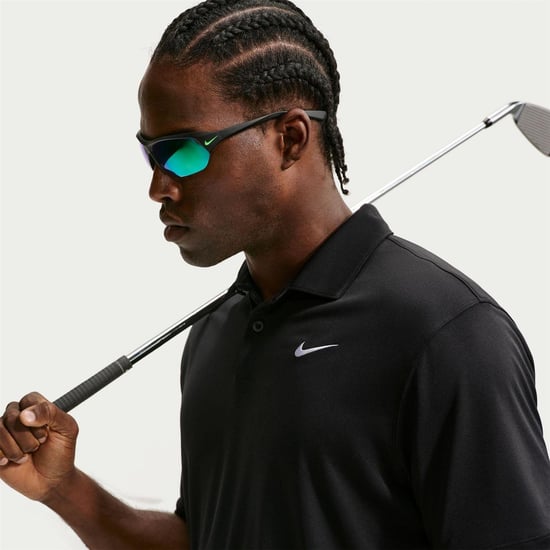 Nike Mens Performance Short-Sleeved Polo Shirt (Black/White) - Image 3