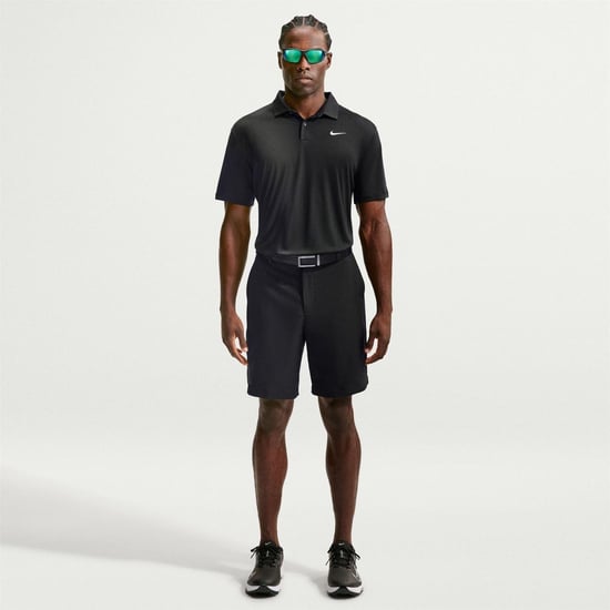 Nike Mens Performance Short-Sleeved Polo Shirt (Black/White) - Image 4