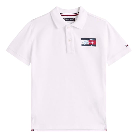 Tommy Hilfiger Kinder-/kids Script Vlag Regular Poloshirt (Wit) - Image 1