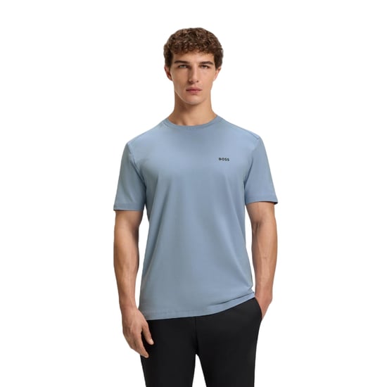 Boss Mens Crew Neck Regular Short-Sleeved Polo Shirt (Blue) - Image 4