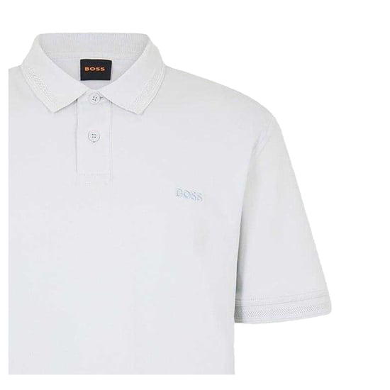 Boss Mens Interlock Short-Sleeved Polo Shirt (Light Grey/Pastel Grey) - Image 3
