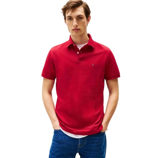 Tommy Hilfiger Heren 1985 Geborduurd Logo Poloshirt (Rood) - Image 1