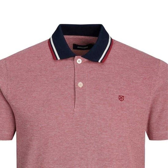 Jack And Jones Mens Regular Short-Sleeved Polo Shirt (Rio Red) - Image 3