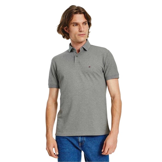 Tommy Hilfiger Heren 1985 Geborduurd Logo Poloshirt (Medium Grijs) - Image 1