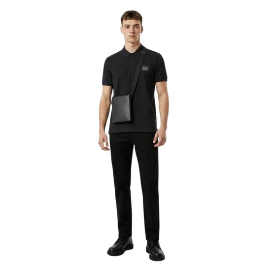 Hugo Mens Collared Short-Sleeved Polo Shirt (Black) - Image 3
