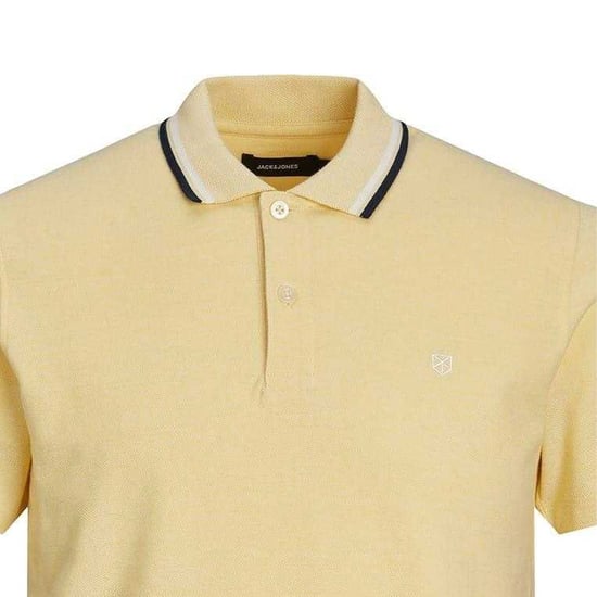 Jack And Jones Mens Regular Short-Sleeved Polo Shirt (Yellow) - Image 3