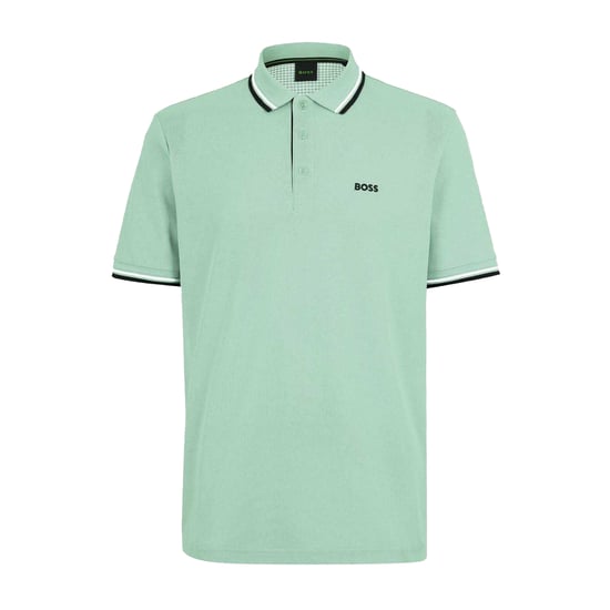 Boss Mens Paddy Short-Sleeved Polo Shirt (Green) - Image 1