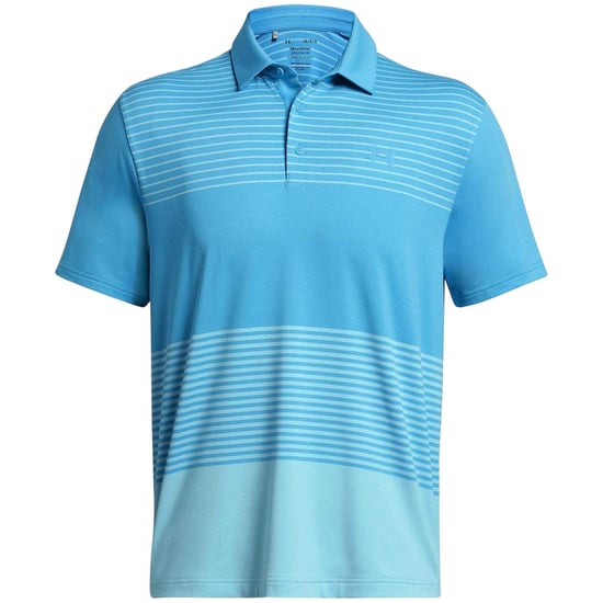 Under Armour Mens Playoff 3.0 Stripe Polo Shirt (Light Blue) - Image 1