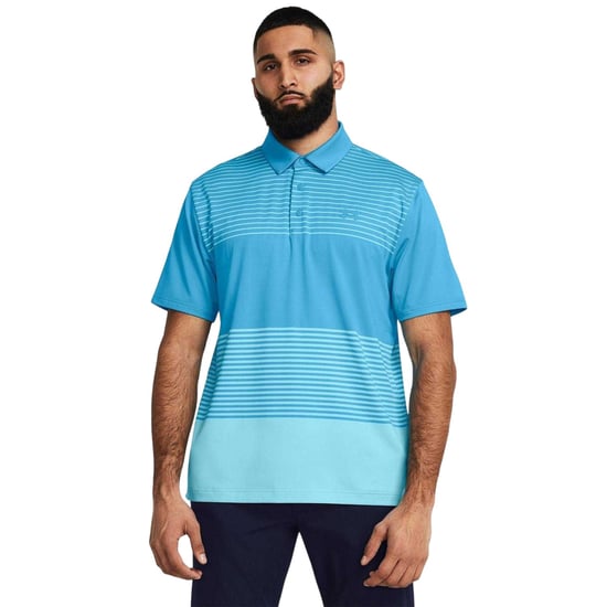 Under Armour Mens Playoff 3.0 Stripe Polo Shirt (Light Blue) - Image 3
