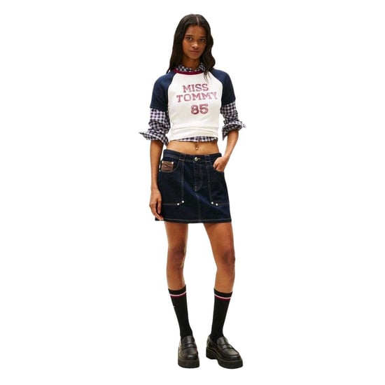 Tommy Jeans Dames/Dames Belettering Crew Hals Raglan T-shirt (Antiek Wit) - Image 1