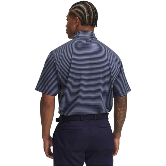 Under Armour Mens Playoff 3.0 Stripe Polo Shirt (Dark Blue) - Image 2