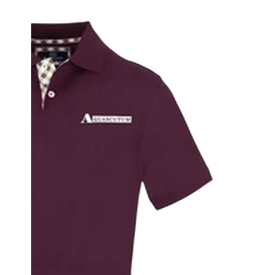 Aquascutum Kortärmad polotröja med krage för herrar (Röd) - Image 3
