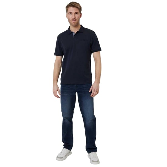 Threadbare Mens Regular Rolled Short Sleeves Polo Shirt (Navy) - Image 4