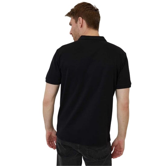 Threadbare Mens Regular Rolled Short Sleeves Polo Shirt (Black) - Image 2