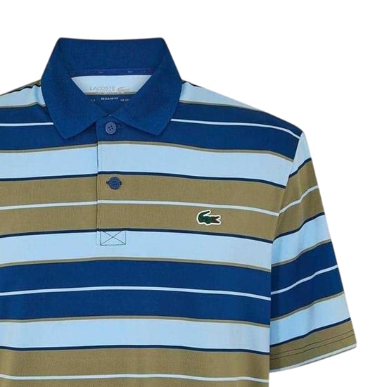 Lacoste Mens Regular Short-Sleeved Polo Shirt (Khaki Tone/Globe) - Image 2