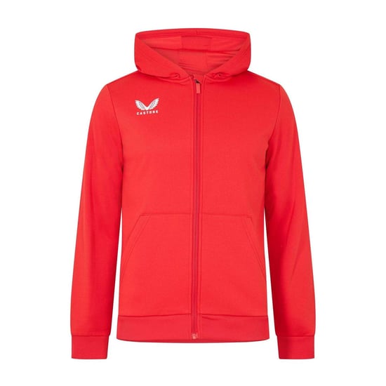 Castore Herenhoodie van geborsteld fleece met doorlopende ritssluiting (Echt rood) - Image 1