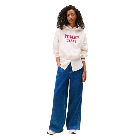 Tommy Jeans Vrouwen/dames Varsity-crop-hoodie (Antiek Wit) - Image 3
