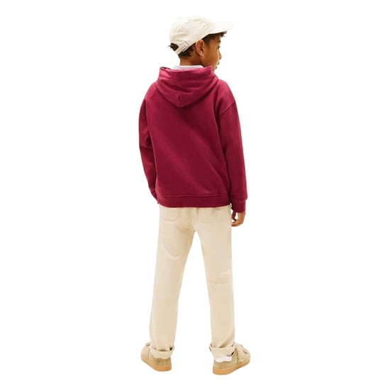Tommy Hilfiger Kinder/Kids Logo Hooded Trekkoord Hoodie (Kersenrood) - Image 3